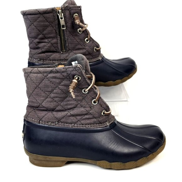 Sperry Topsider Saltwater Waterproof Duck Boots Gray/Green Women's Size 6.5 - Picture 1 of 11